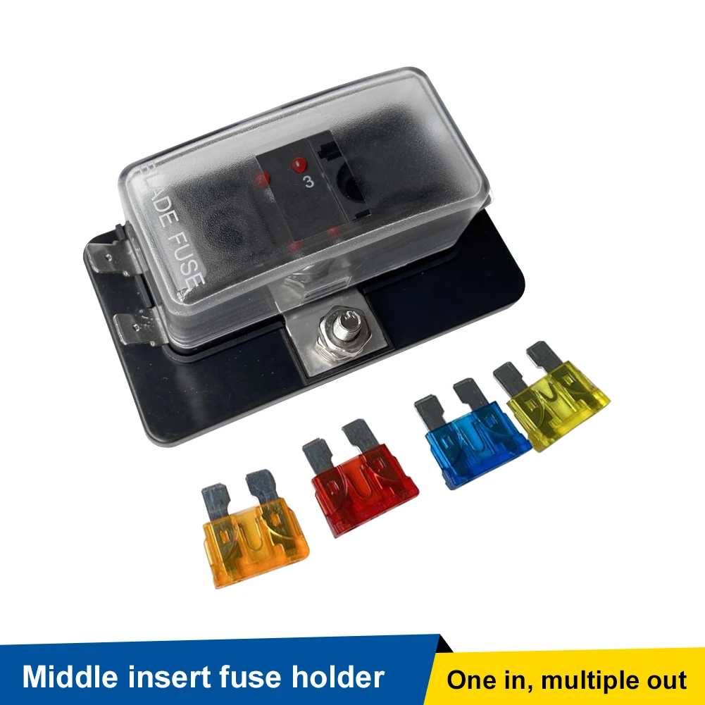 4-Way 32V Blade Fuse Block ATO/ATC Fuse Box Holder with LED Indicator Waterproof Cover for 12V/24V Car Marine w/ 4pcs Fuse
4-Way 32V Blade Fuse Block ATO/ATC Fuse Box Holder with LED Indicator Waterproof Cover for 12V/24V Car Marine w/ 4pcs Fuse