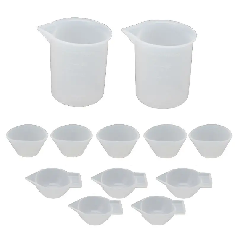 

12Pcs Resin Silicone Mixing Measuring Cups 100ml 20ml 10ml For UV Resin Mold DIY Resin Casting Jewelry Making Tools Kit