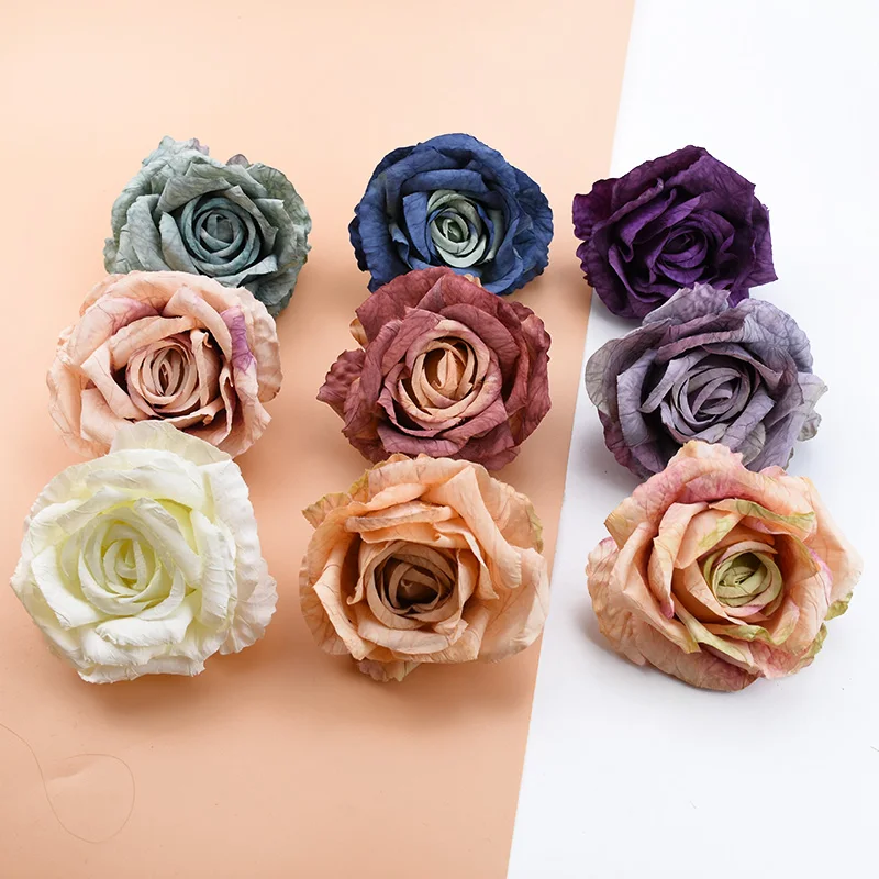 5 шт. Декоративные Шелковые Розы 9 см | Дом и сад