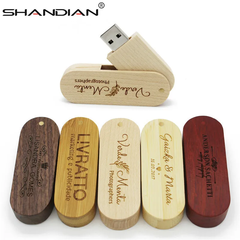 SHANDIAN 1 шт. деревянный портативный USB флеш накопитель с бесплатным логотипом