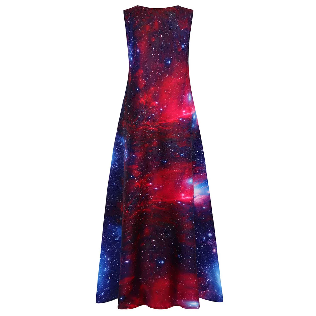 Ladies Casual Starry sky Printing Dress Women Plus Size Sleeveless Vintage V-neck Maxi Dress Female Oversize Loose Dress vestido
Ladies Casual Starry sky Printing Dress Women Plus Size Sleeveless Vintage V-neck Maxi Dress Female Oversize Loose Dress vestido