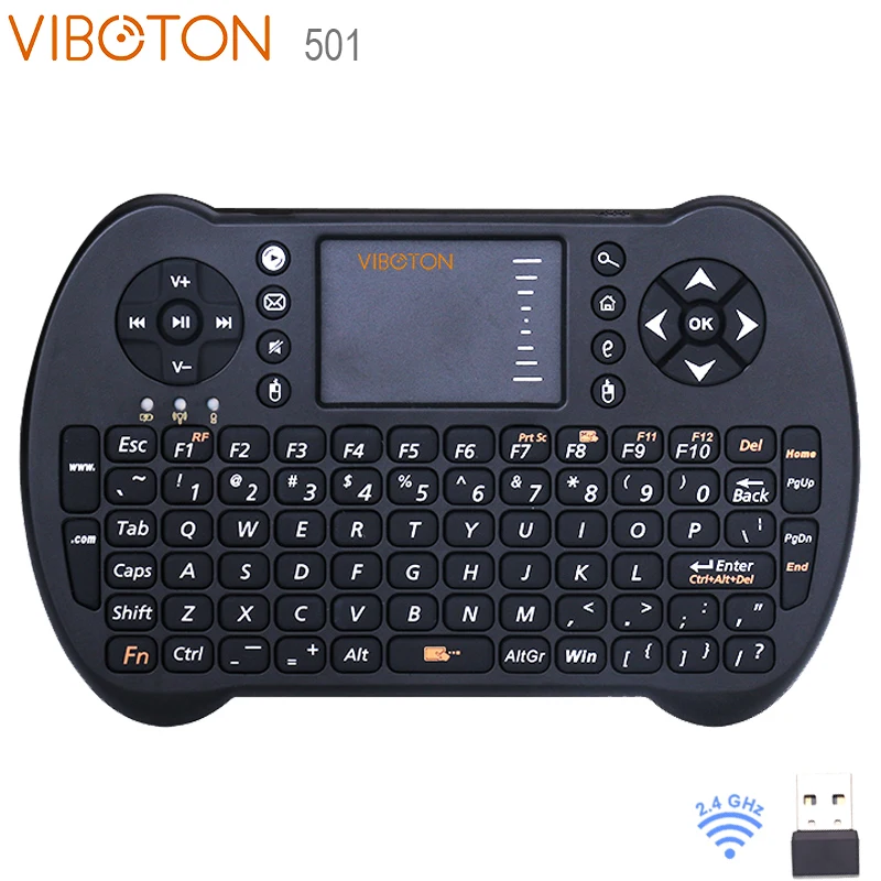 VIBOTON 501 многофункциональная Мини 2 4G Беспроводная клавиатура Air Mouse с тачпадом для