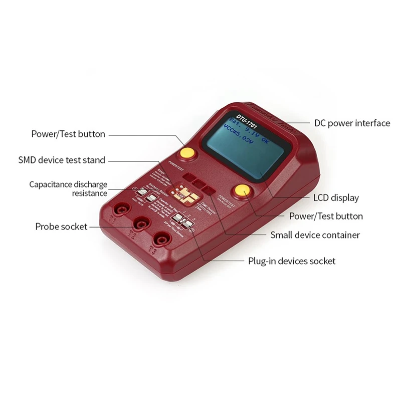 Handheld LCD Digital Transistor Tester SMD Resistance Diode Inductance Capacitance ESR Meter
Handheld LCD Digital Transistor Tester SMD Resistance Diode Inductance Capacitance ESR Meter