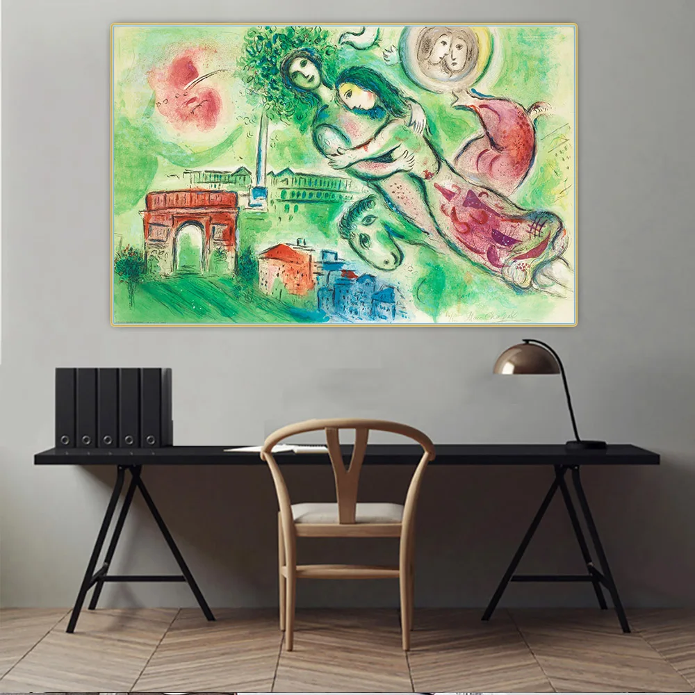 Holover Canvas Oil Painting Marc Chagall"Romeo and Juliet,1964"Surrealism Aesthetic Jewish Culture Poetic Wall Home Decoration 
Holover Canvas Oil Painting Marc Chagall"Romeo and Juliet,1964"Surrealism Aesthetic Jewish Culture Poetic Wall Home Decoration