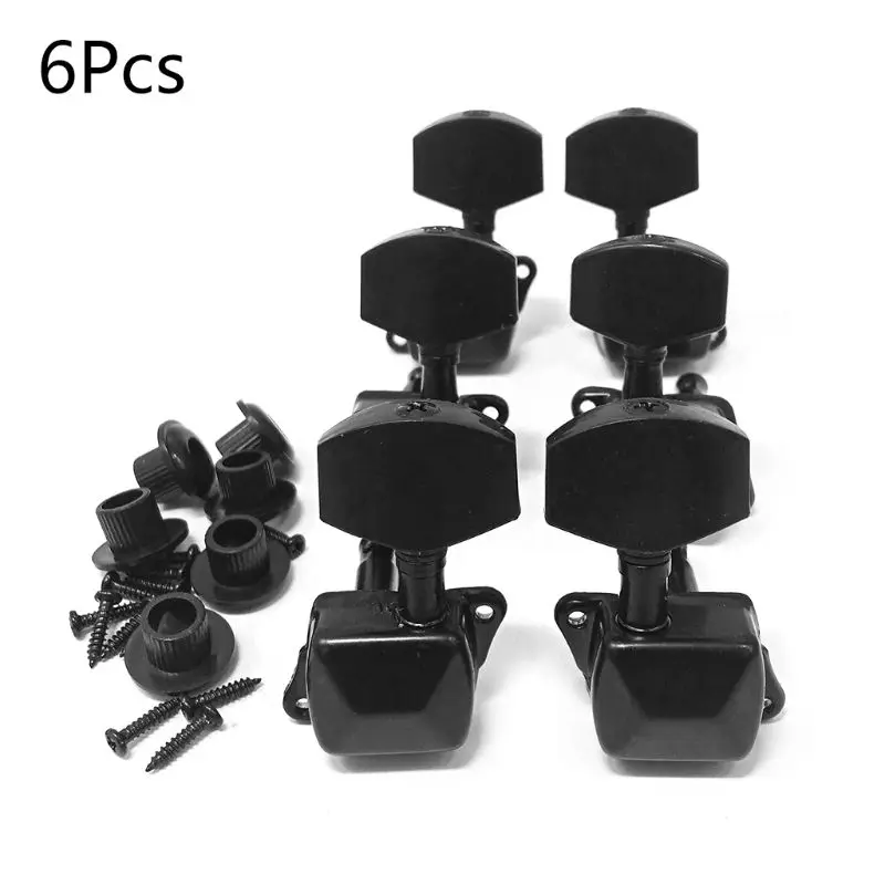 

6PCS Guitar String Tuning Pegs Metal Semi-Closed Guitar String Button Tuner Machine Heads for Acoustic Electric Guitars