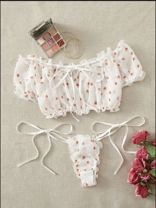 Cute Sweet Girls Lingerie Set Lace Transparent Off Shoulder Brassiere Thong Erotic Lingerie lenceria sensual mujer
Cute Sweet Girls Lingerie Set Lace Transparent Off Shoulder Brassiere Thong Erotic Lingerie lenceria sensual mujer