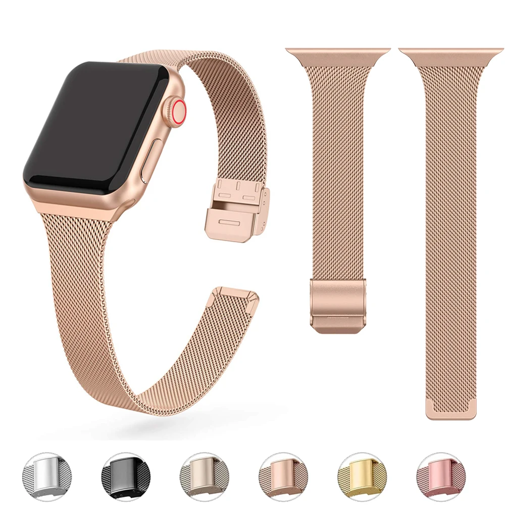 Slim Magnetic strap For Apple Watch band 44mm 40mm iWatch band 42mm 38mm Stainless steel bracelet Apple watch serie 6 SE 5 4 3
Slim Magnetic strap For Apple Watch band 44mm 40mm iWatch band 42mm 38mm Stainless steel bracelet Apple watch serie 6 SE 5 4 3