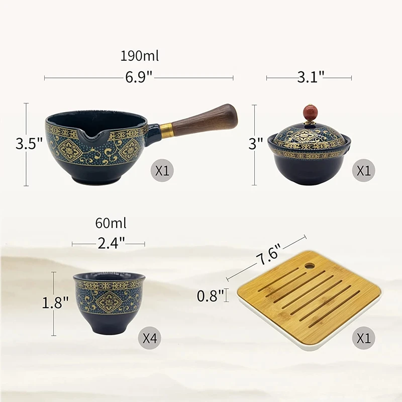 Чайный сервиз китайский чайный Gong fu чайные наборы портативный с вращением на 360