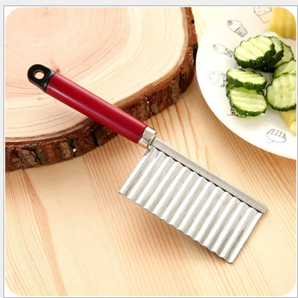 Potato Wavy Edged Knife Wave Potato Strips Cutter French Fry Chopper Maker Stainless Steel Vegetable Fruit Salad Cutting Gadget
Potato Wavy Edged Knife Wave Potato Strips Cutter French Fry Chopper Maker Stainless Steel Vegetable Fruit Salad Cutting Gadget