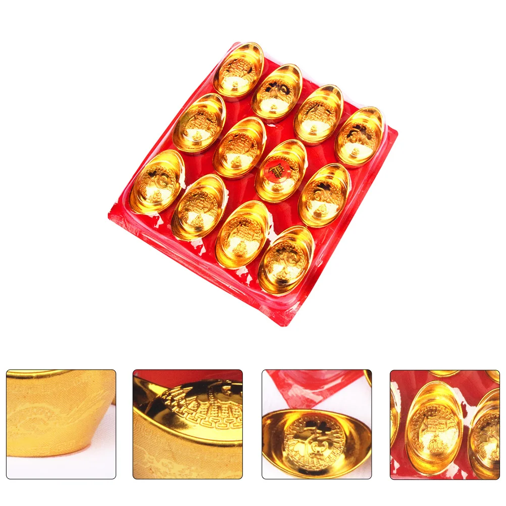 12Pcs Plastic Craft Gold Ingot Decor Exquisite Desktop Decor Plastic Adornment
12Pcs Plastic Craft Gold Ingot Decor Exquisite Desktop Decor Plastic Adornment