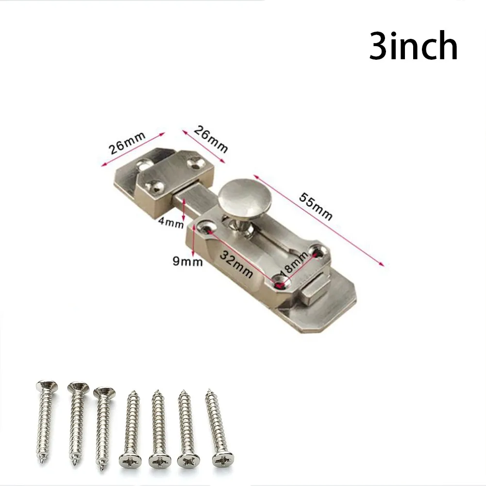 Door Bolt 3/4/5inch Zinc Alloy Silver Brushed Nickel Door Lock Slide Bolt Latch For Bathrooms Toilets With Screws
Door Bolt 3/4/5inch Zinc Alloy Silver Brushed Nickel Door Lock Slide Bolt Latch For Bathrooms Toilets With Screws