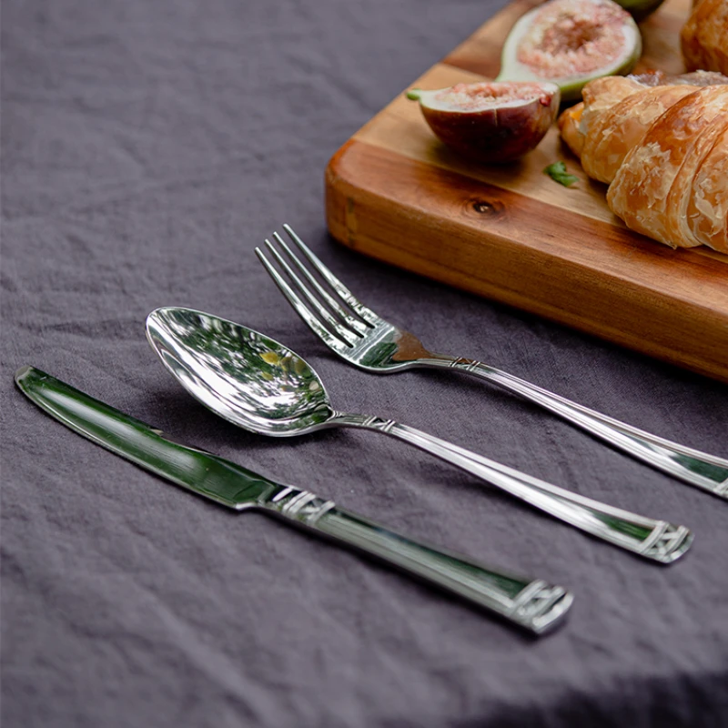 Silver Stainless Steel Knife Fork Spoon Set Eco Friendly Dinnerware Set Vaisselle Vajilla Completa De Platos Kitchen Set JQ
Silver Stainless Steel Knife Fork Spoon Set Eco Friendly Dinnerware Set Vaisselle Vajilla Completa De Platos Kitchen Set JQ