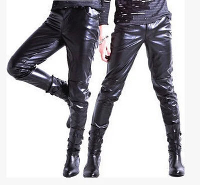 New Free Shipping Spring Tide Personality Stitching Leather Pants Men's Slim Trousers Feet / 28-34
New Free Shipping Spring Tide Personality Stitching Leather Pants Men's Slim Trousers Feet / 28-34