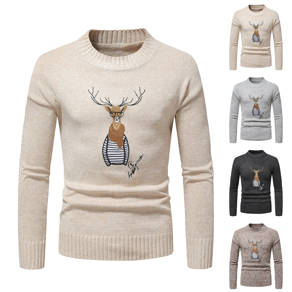 New Embroidery Deer Sweaters Christmas Sweater Slim Half High Collar Knit Pullovers Bottoming Shirt New Men Clothing
New Embroidery Deer Sweaters Christmas Sweater Slim Half High Collar Knit Pullovers Bottoming Shirt New Men Clothing