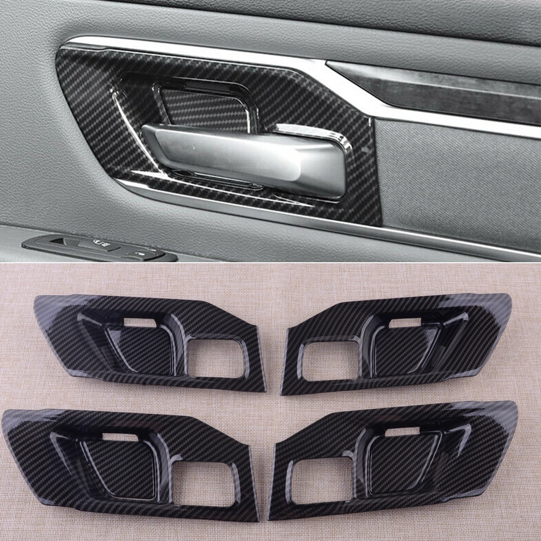 8Pcs/Set Black Car Interior Door Handle Bowl Cover Trim Carbon Fiber Style Fit For Dodge Ram 1500 2019 2020 2021
8Pcs/Set Black Car Interior Door Handle Bowl Cover Trim Carbon Fiber Style Fit For Dodge Ram 1500 2019 2020 2021