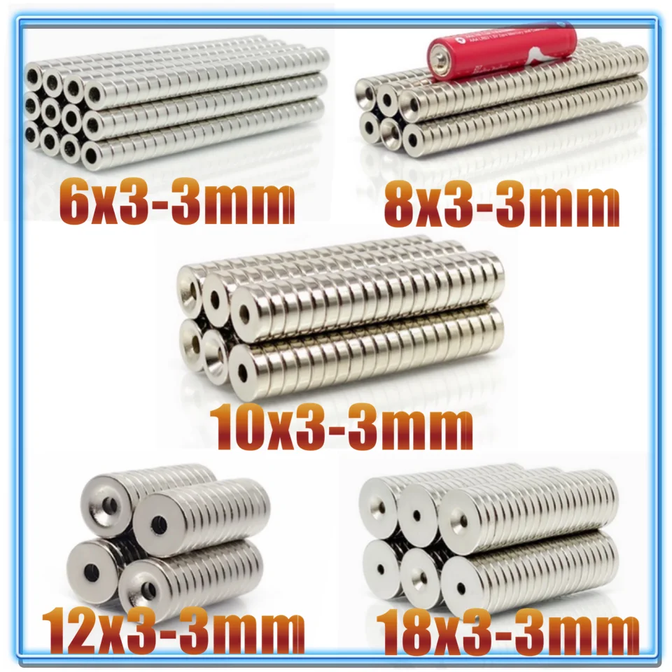10~200Pcs 6x3 8x3 10x3 12x3 18x3 Hole 3 N35 NdFeB Countersunk Round Magnet Super Powerful Strong Permanent Magnetic imane Disc
10~200Pcs 6x3 8x3 10x3 12x3 18x3 Hole 3 N35 NdFeB Countersunk Round Magnet Super Powerful Strong Permanent Magnetic imane Disc