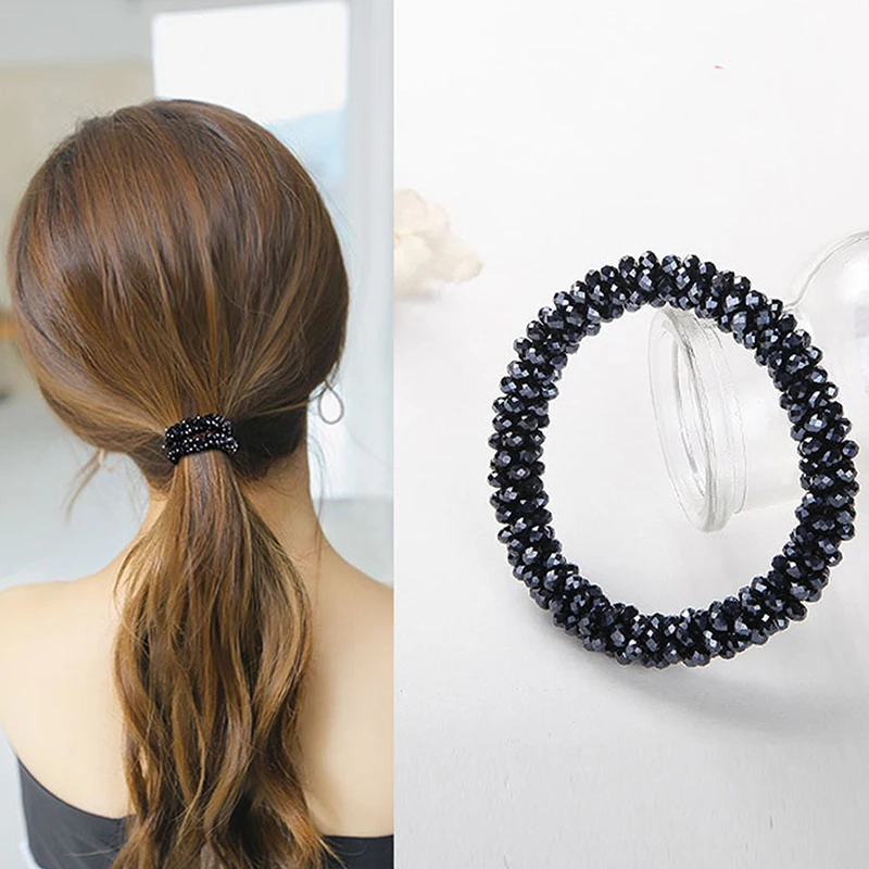 Fashion crystal bead hair rope women's ponytail elastic hair band beaded multi-color optional
Fashion crystal bead hair rope women's ponytail elastic hair band beaded multi-color optional