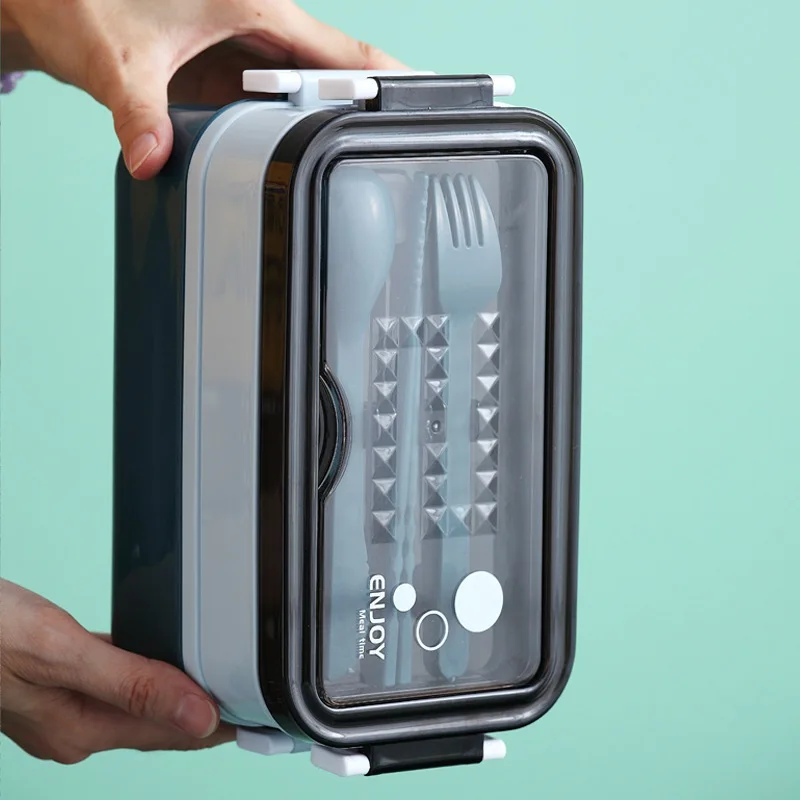 New Simple Style 2-Tier Bento Lunch Box Solid Square With Fork Chopsticks Spoon 2021 Summer High-quality hot-selling general
New Simple Style 2-Tier Bento Lunch Box Solid Square With Fork Chopsticks Spoon 2021 Summer High-quality hot-selling general