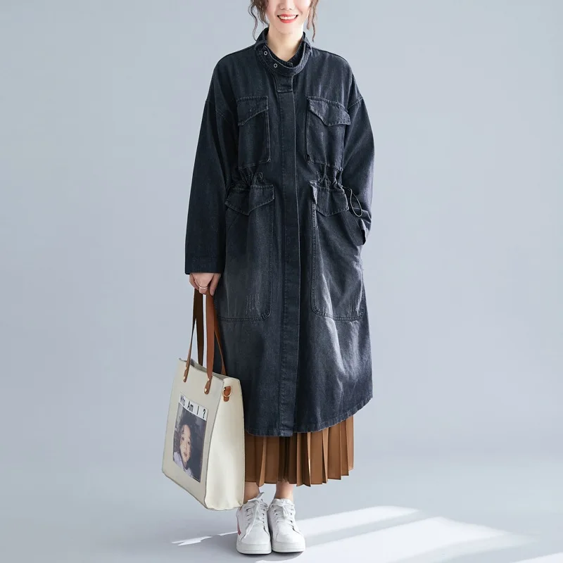 2020 Plus Size Women Outerwear Fashion Lady Demin Trench Coats Spring Autumn Long Sleeve Loose Cardigan Female Clothing
2020 Plus Size Women Outerwear Fashion Lady Demin Trench Coats Spring Autumn Long Sleeve Loose Cardigan Female Clothing