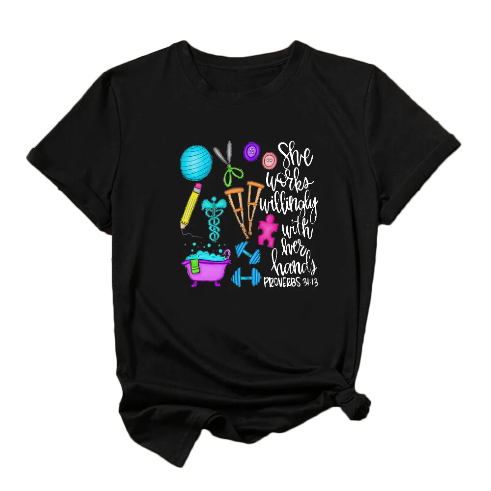 She Works with Her Hands Essential T Shirt Women Short Sleeve Cotton Funny Tshirt Women Black Tee Shirt Femme Loose Graphic Tee
She Works with Her Hands Essential T Shirt Women Short Sleeve Cotton Funny Tshirt Women Black Tee Shirt Femme Loose Graphic Tee