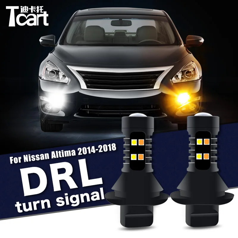 

2Pcs Led drl Daytime Running Light Turn Lights 2IN1 Car accessories For Nissan Altima (L33) 2013-2018