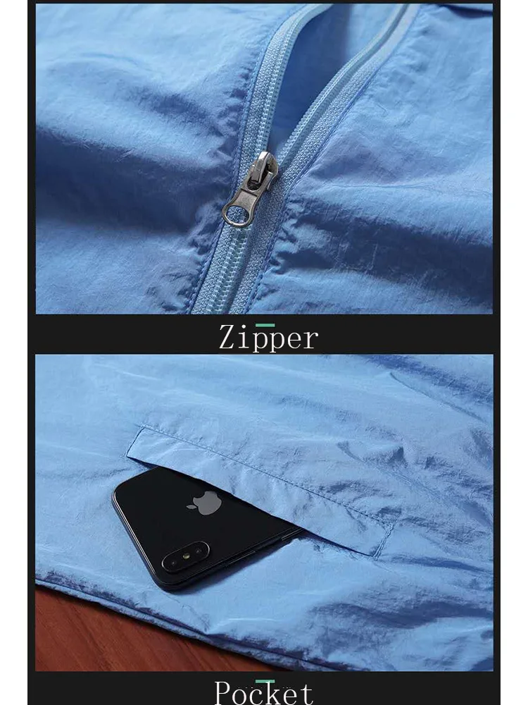 2021 Summer Quick Drying Breathable Sportswear Skin Clothing Protection Wear Hooded Skin Coat Men Thin Male Jackets 
2021 Summer Quick Drying Breathable Sportswear Skin Clothing Protection Wear Hooded Skin Coat Men Thin Male Jackets