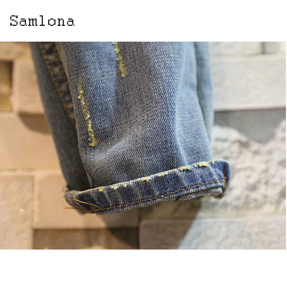 Samlona 2021 New Western Style Mens Hole Ripped Jeans Slim Bottom Casual Classic Fashion Denim Trousers Kpop Pants Men Clothing
Samlona 2021 New Western Style Mens Hole Ripped Jeans Slim Bottom Casual Classic Fashion Denim Trousers Kpop Pants Men Clothing
