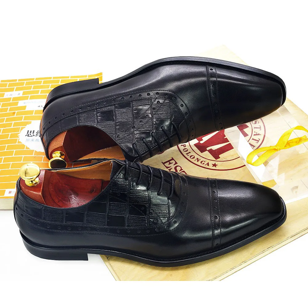 Size 6-13 Mens Dress Oxford Shoes Cap Toe Genuine Leather Handmade Footwear Business Office Lace Up Brogue Formal Shoes for Men 
Size 6-13 Mens Dress Oxford Shoes Cap Toe Genuine Leather Handmade Footwear Business Office Lace Up Brogue Formal Shoes for Men