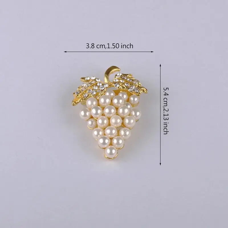 Grapes Brooches Gold-color Imitation Pearl Brooch Rhinestone For Wedding Bridal Dresses Hijab Clip Scarf Buckle Pins hot sell
Grapes Brooches Gold-color Imitation Pearl Brooch Rhinestone For Wedding Bridal Dresses Hijab Clip Scarf Buckle Pins hot sell