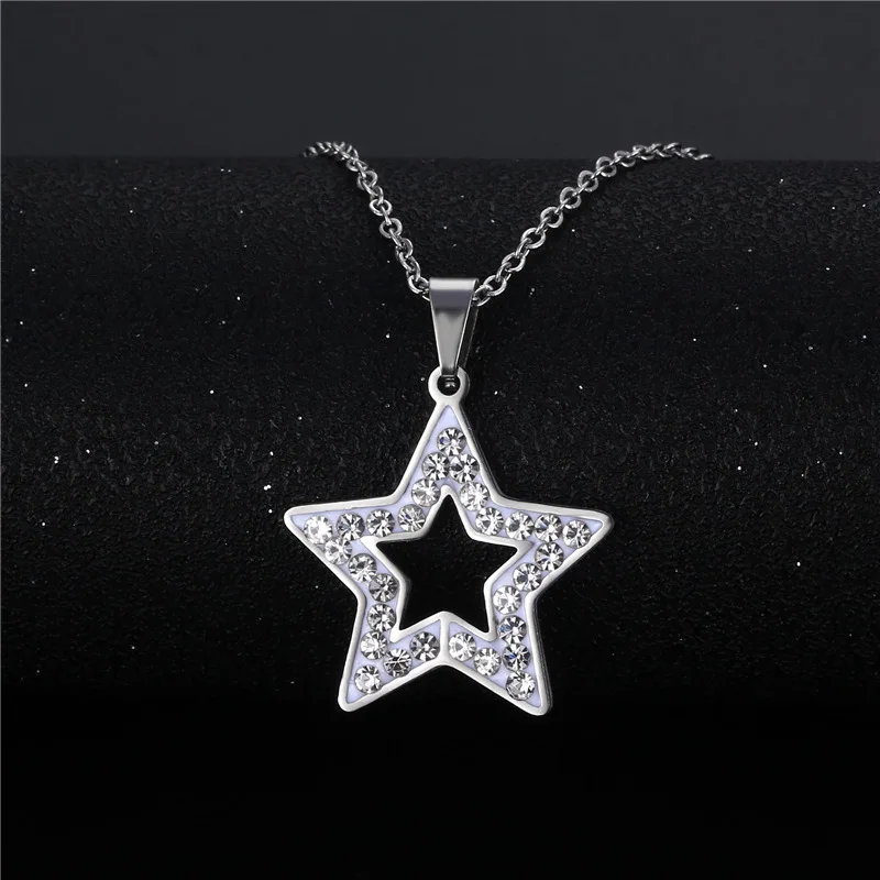 Stainless Steel Five-pointed Star Necklace Inlaid Zircon Fashion Star Jewelry Ladies Clavicle Pendant Necklaces for Women
Stainless Steel Five-pointed Star Necklace Inlaid Zircon Fashion Star Jewelry Ladies Clavicle Pendant Necklaces for Women