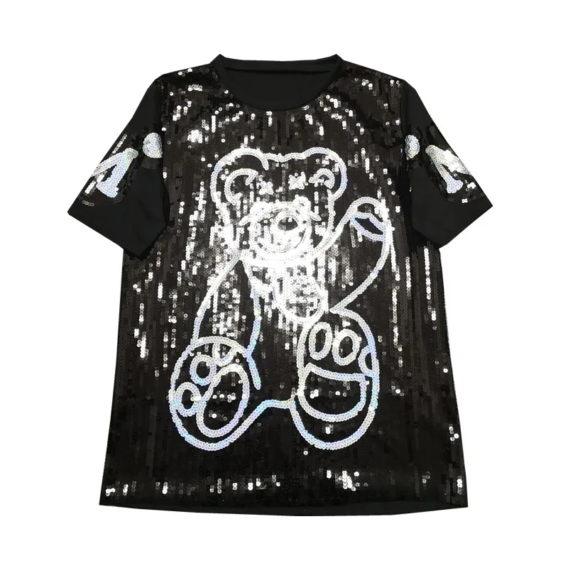 Ins Hip Hop Punk Funny Cute Bear Sequins T-Shirt Top Street Loose Casual Tee Women Mini Dress For Lovers
Ins Hip Hop Punk Funny Cute Bear Sequins T-Shirt Top Street Loose Casual Tee Women Mini Dress For Lovers