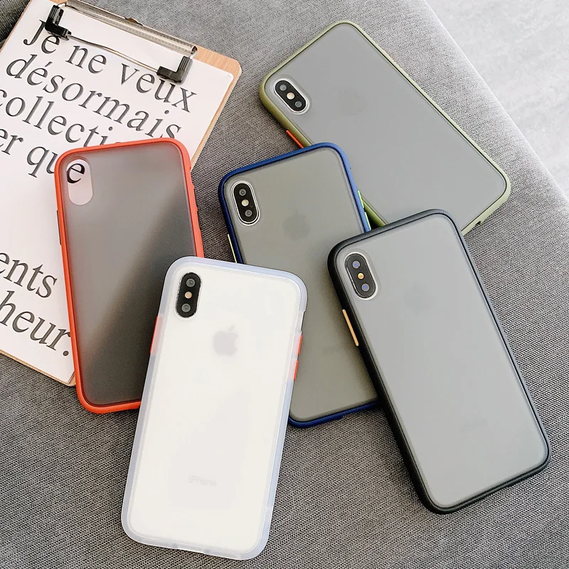 Противоударный чехол для телефона iPhone X 12 роскошный черный полупрозрачный
