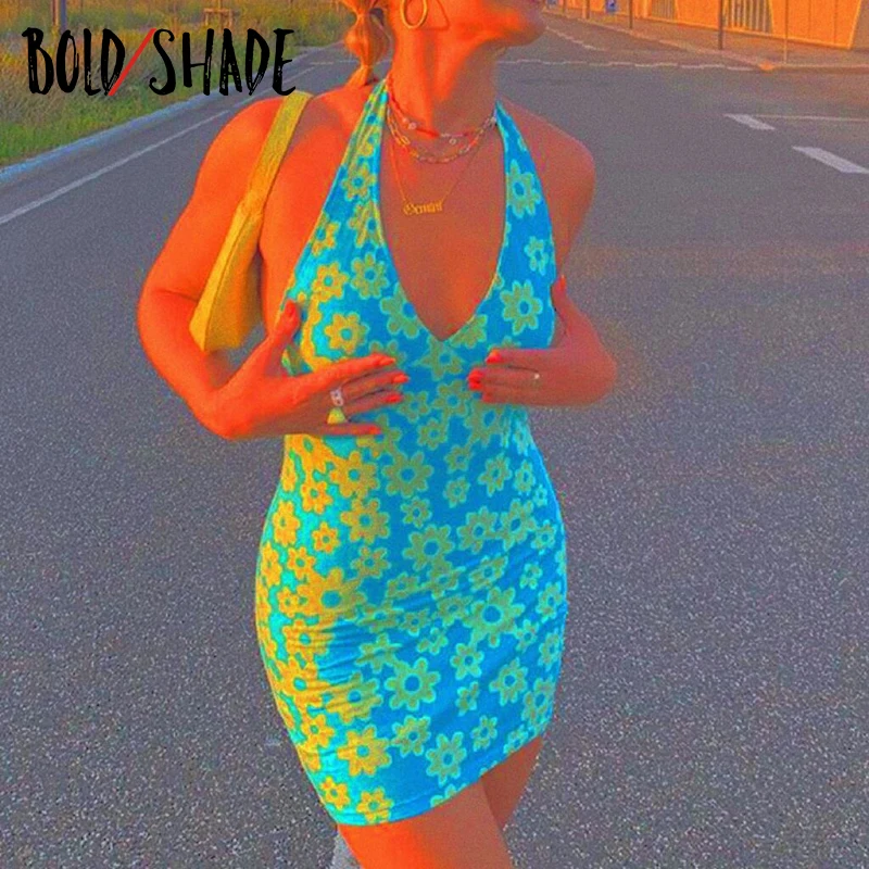 Bold Shade Indie Aesthetic Summer Dress Y2K Floral Print Halter Bodycon Dresses Street Style 90s Backless Sexy Holiday Clothings
Bold Shade Indie Aesthetic Summer Dress Y2K Floral Print Halter Bodycon Dresses Street Style 90s Backless Sexy Holiday Clothings