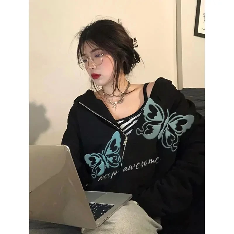 Butterfly letter print Women's Sweatshirt Oversized hoodie harajuku clothes Female zip up hoodie coat jacket vintage etreetwear
Butterfly letter print Women's Sweatshirt Oversized hoodie harajuku clothes Female zip up hoodie coat jacket vintage etreetwear