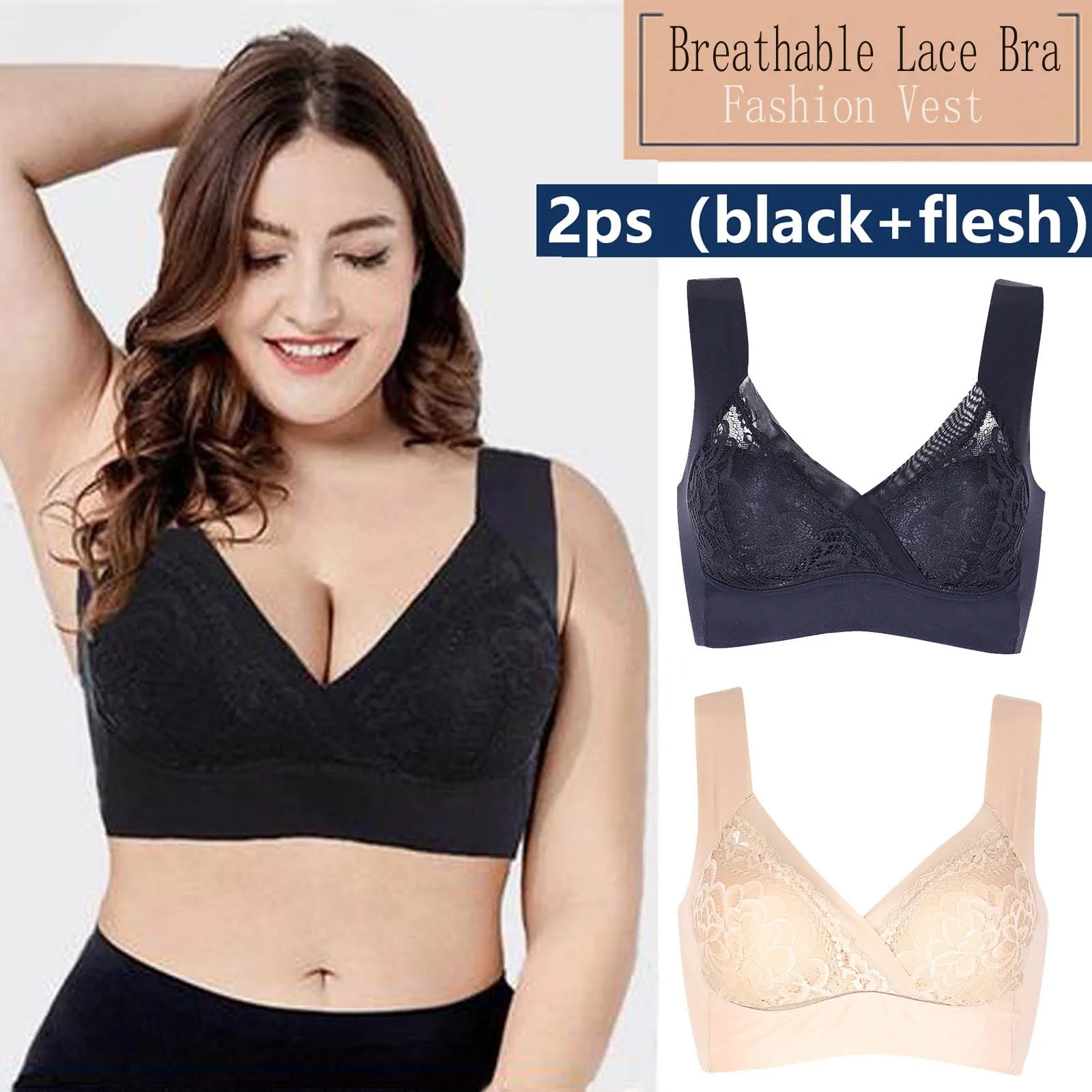 2pc Bras For Women Seamless Comfortable Gathered Bra Women's Top Female Lingerie Push Up Bralette Sports Bra Soft Vest Brassiere
2pc Bras For Women Seamless Comfortable Gathered Bra Women's Top Female Lingerie Push Up Bralette Sports Bra Soft Vest Brassiere