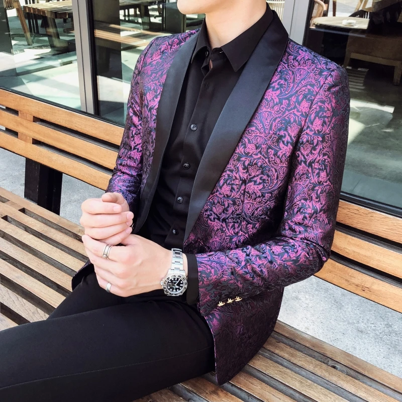2021 New Men's Fashion Suit Party Coat Casual Slim Fit Blazer Buttons SuitFloral Painting Blazers Jacket Men Dress
2021 New Men's Fashion Suit Party Coat Casual Slim Fit Blazer Buttons SuitFloral Painting Blazers Jacket Men Dress