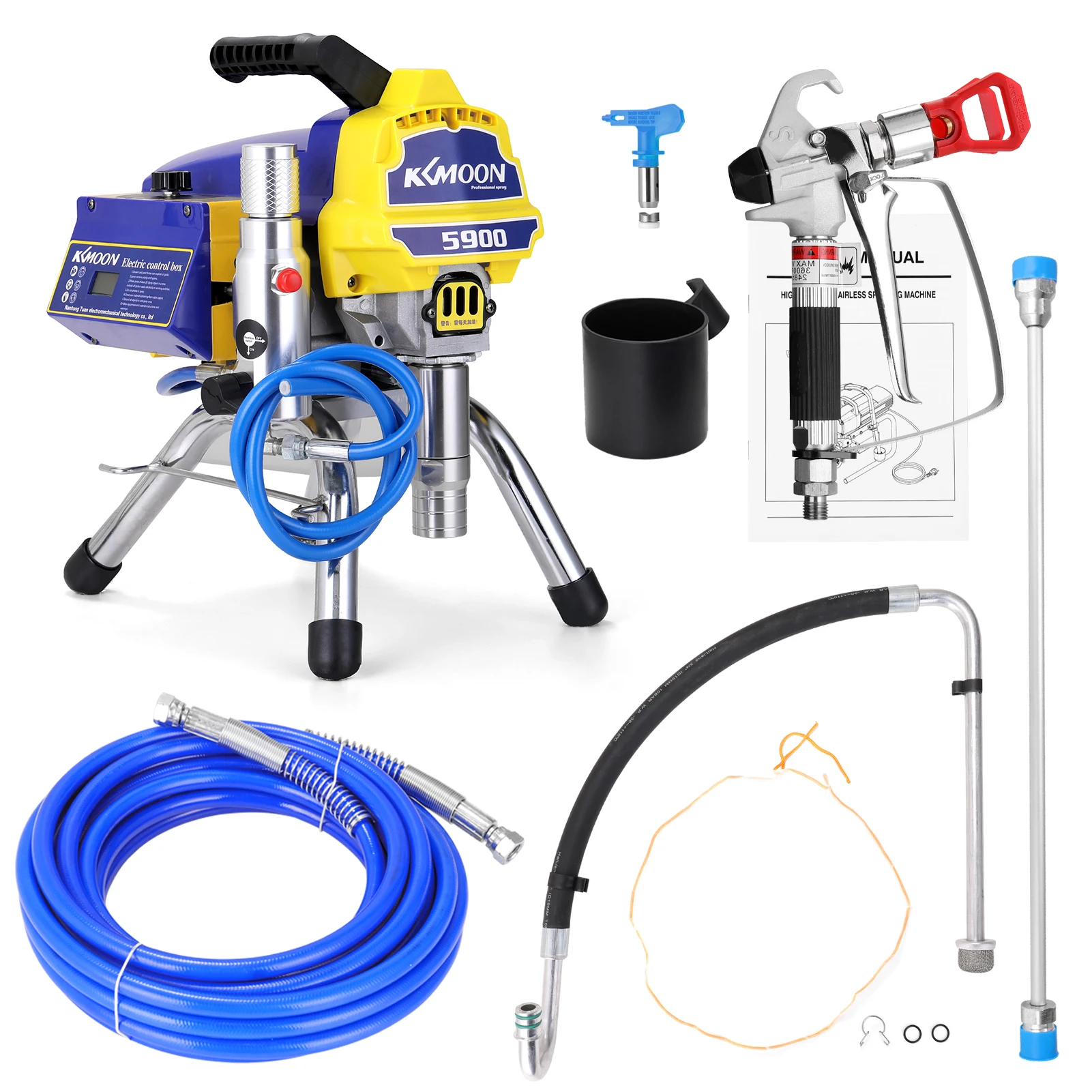 KKmoon TA-5900 Plunger Type Paint Sprayer High-pressure Airless Spraying Machine Electric Internal-feed Painting Tool
KKmoon TA-5900 Plunger Type Paint Sprayer High-pressure Airless Spraying Machine Electric Internal-feed Painting Tool