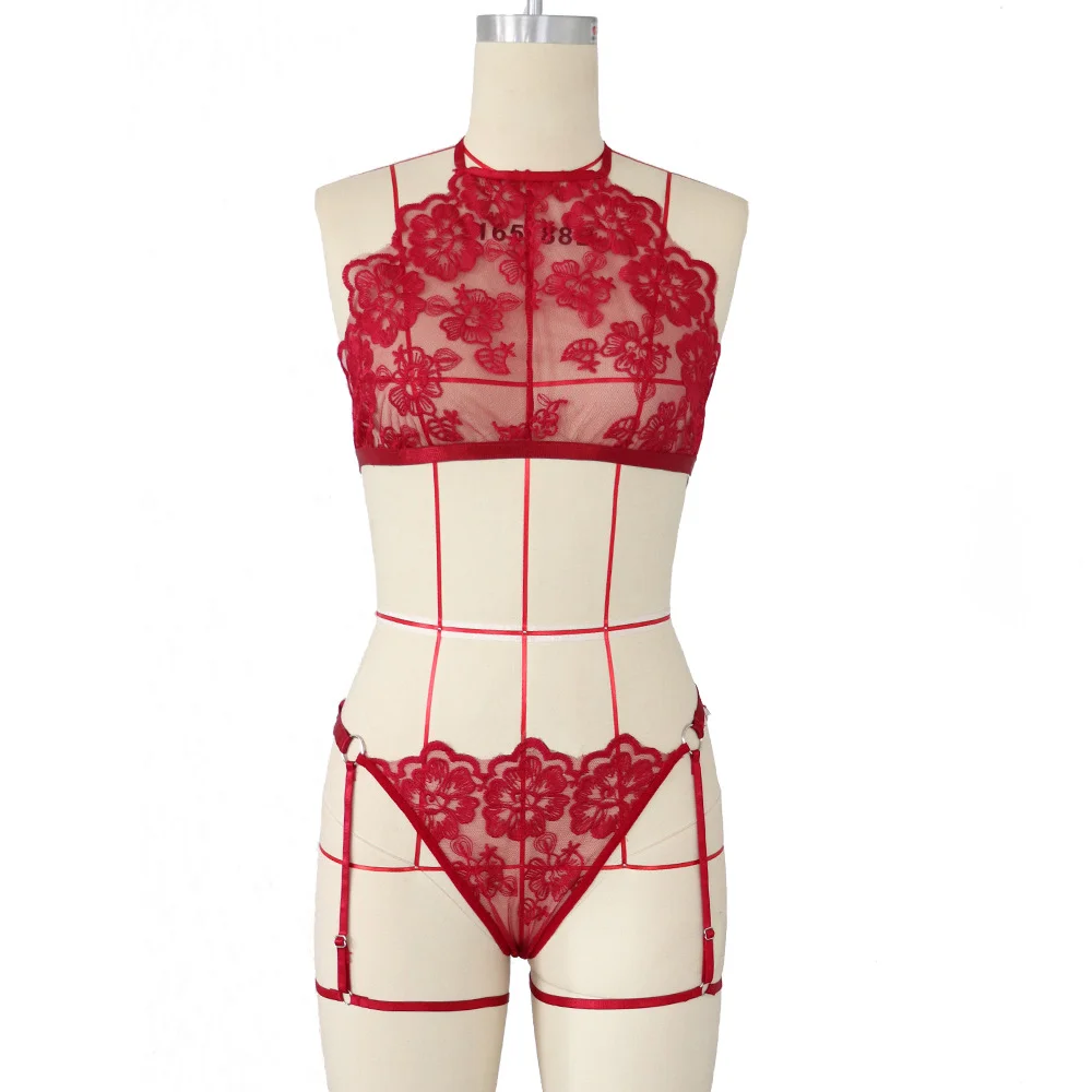 Temperament and interest clothing Stereo embroidery lace hangs neck type sexy suit see-through alluring sexy underwear
Temperament and interest clothing Stereo embroidery lace hangs neck type sexy suit see-through alluring sexy underwear