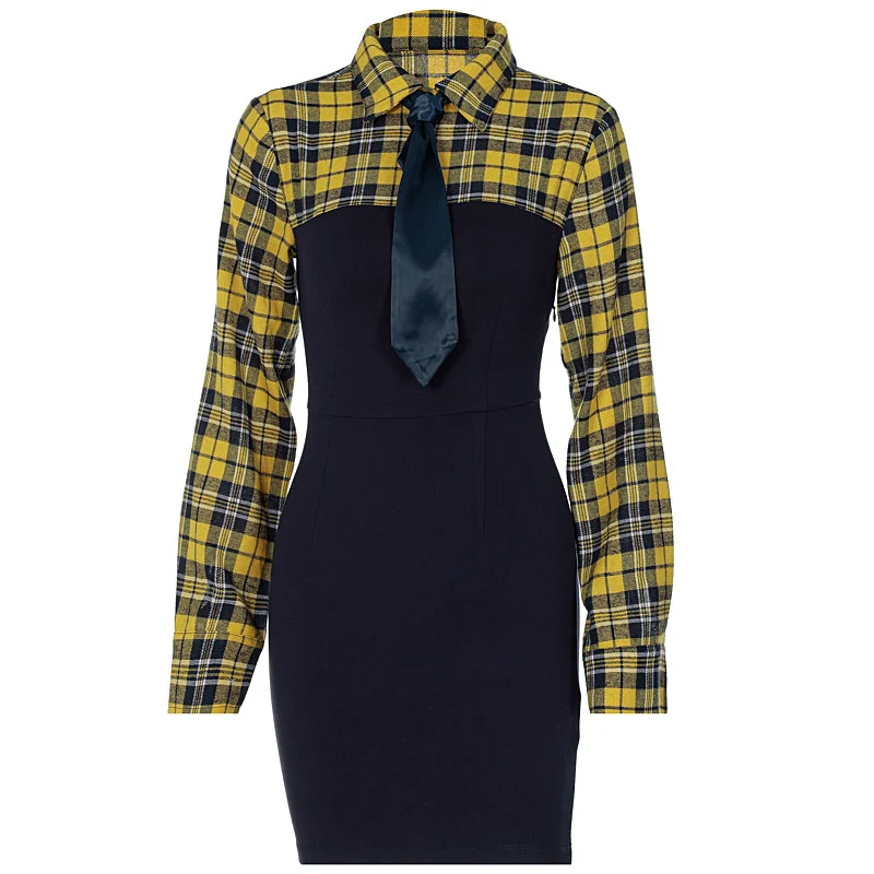 Nidanssi Winter 2023 New College Style Dress Polo Collar Plaid Stitching Contrast Color Slim Dresses Sexy Party Dresses Women's
Nidanssi Winter 2023 New College Style Dress Polo Collar Plaid Stitching Contrast Color Slim Dresses Sexy Party Dresses Women's