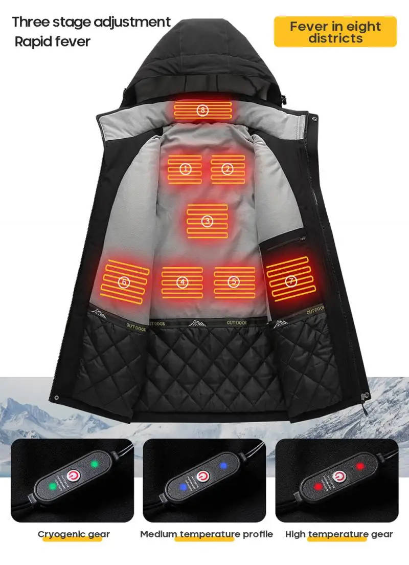 Winter Cloth Camping Hiking Warm Hunting Sport Jacket Smart Heated Jacket Outdoor Warm washable Men Heating Jacket Vest 2020
Winter Cloth Camping Hiking Warm Hunting Sport Jacket Smart Heated Jacket Outdoor Warm washable Men Heating Jacket Vest 2020