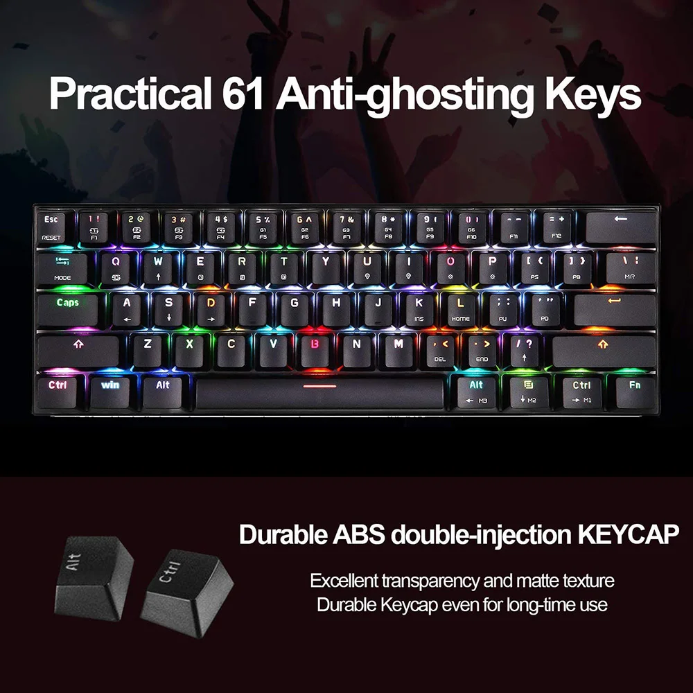 CK61 Wired Keyboard Portable USB RGB LED Backlight 61 Keys Mechanical Gaming Keypad for Computer Gamer Home Office
CK61 Wired Keyboard Portable USB RGB LED Backlight 61 Keys Mechanical Gaming Keypad for Computer Gamer Home Office