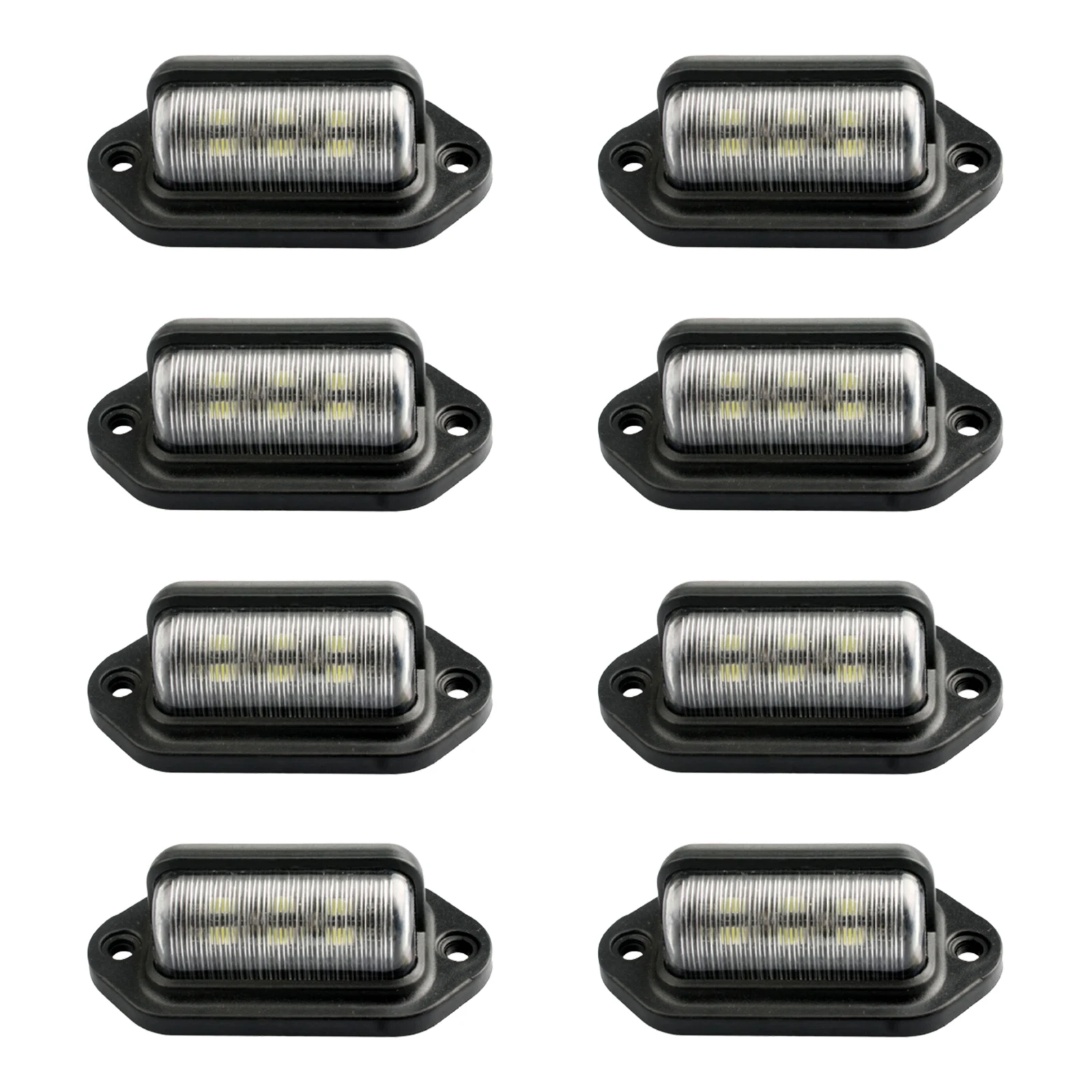 

8pcs Taillight 6 LEDs License Plate Light for Truck SUV Trailer Van RV Trucks Boat Bright Light Waterproof Car Signal Lamp
