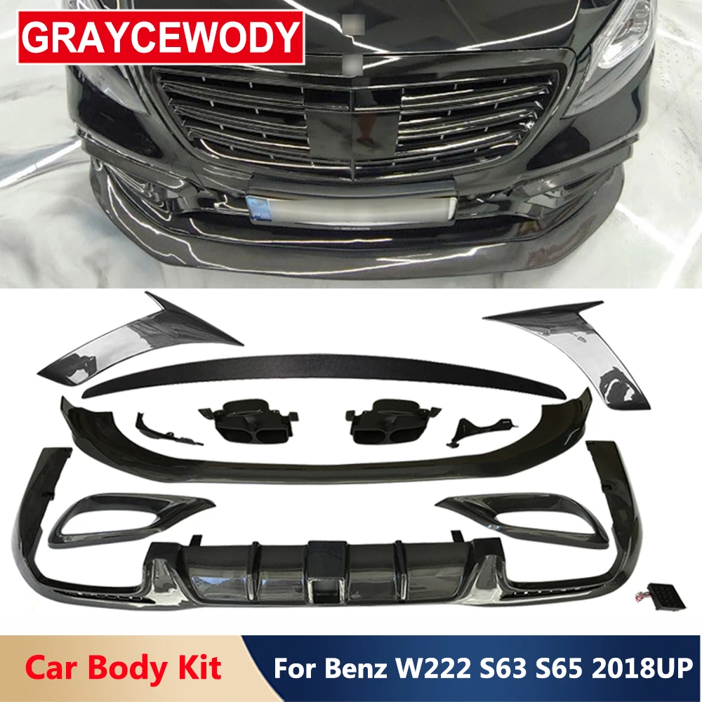 Carbon Fiber Front and Rear Bumper Lip Diffuser Fender Air Vents Rear Spoiler Car Body Part For Benz W222 S63 S65 AMG 2018 Up
Carbon Fiber Front and Rear Bumper Lip Diffuser Fender Air Vents Rear Spoiler Car Body Part For Benz W222 S63 S65 AMG 2018 Up