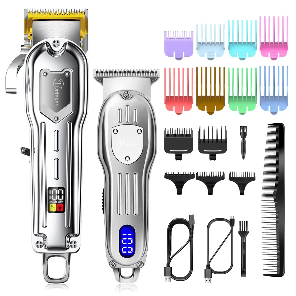 Hatteker Professional Electric Hair clipper Metal Hair Cutter 2 machines Set Cordless Hair Trimmer for Barber
Hatteker Professional Electric Hair clipper Metal Hair Cutter 2 machines Set Cordless Hair Trimmer for Barber