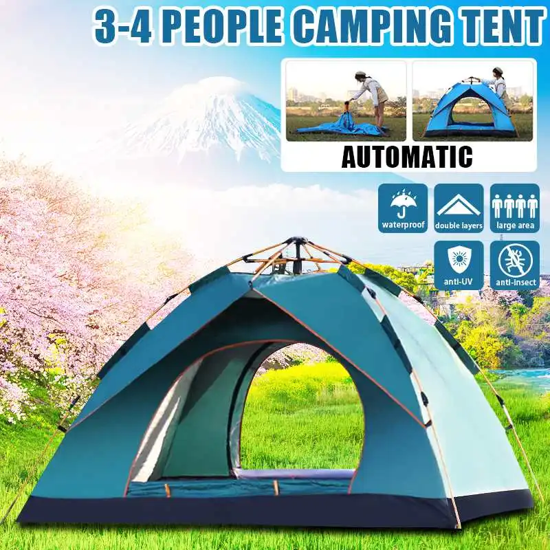 3-4 Person Fully Automatic Tent Camping Tent Waterproof Outdoor Hiking Tent 20D 210T Nylon Backpacking Tent For Hiking Fishing
3-4 Person Fully Automatic Tent Camping Tent Waterproof Outdoor Hiking Tent 20D 210T Nylon Backpacking Tent For Hiking Fishing