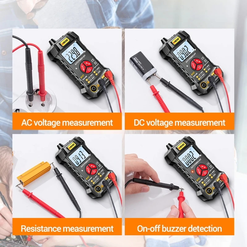 Digital Multimeter with Flashlight NCV Induction AC/DC Voltage Current Resistance Tester On-off Beep Dota Hold Function
Digital Multimeter with Flashlight NCV Induction AC/DC Voltage Current Resistance Tester On-off Beep Dota Hold Function