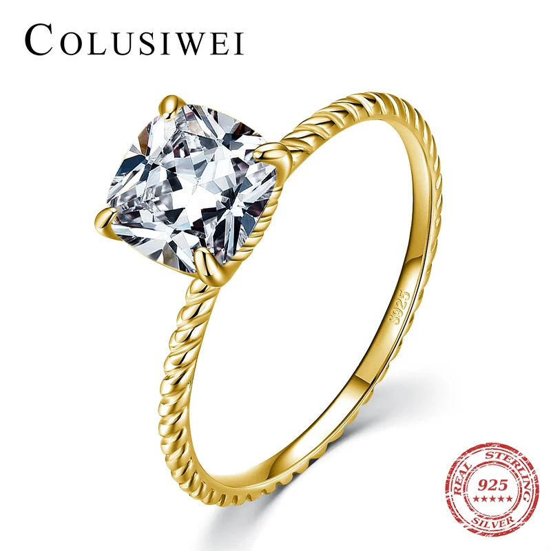 Colusiwei New 925 Sterling Silver 4 Prong AAAAA Cubic Zirconia Rings for Women Fashion Engagement Wedding Rings Original Jewelry
Colusiwei New 925 Sterling Silver 4 Prong AAAAA Cubic Zirconia Rings for Women Fashion Engagement Wedding Rings Original Jewelry