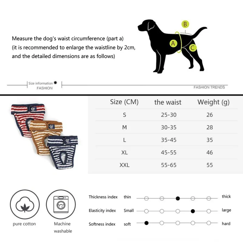 Dog Diaper Striped Female Physiological Pants Sanitary Washable Shorts Underwear Briefs For Dogs Chihuahua French Bulldog
Dog Diaper Striped Female Physiological Pants Sanitary Washable Shorts Underwear Briefs For Dogs Chihuahua French Bulldog