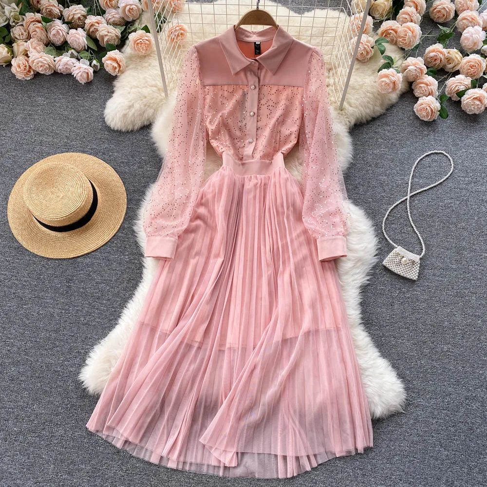 Aibeautyer New Autumn Casual Solid Slim A Line O Neck Full Lady Dress Button Chiffon Single Breasted Women Dresses
Aibeautyer New Autumn Casual Solid Slim A Line O Neck Full Lady Dress Button Chiffon Single Breasted Women Dresses
