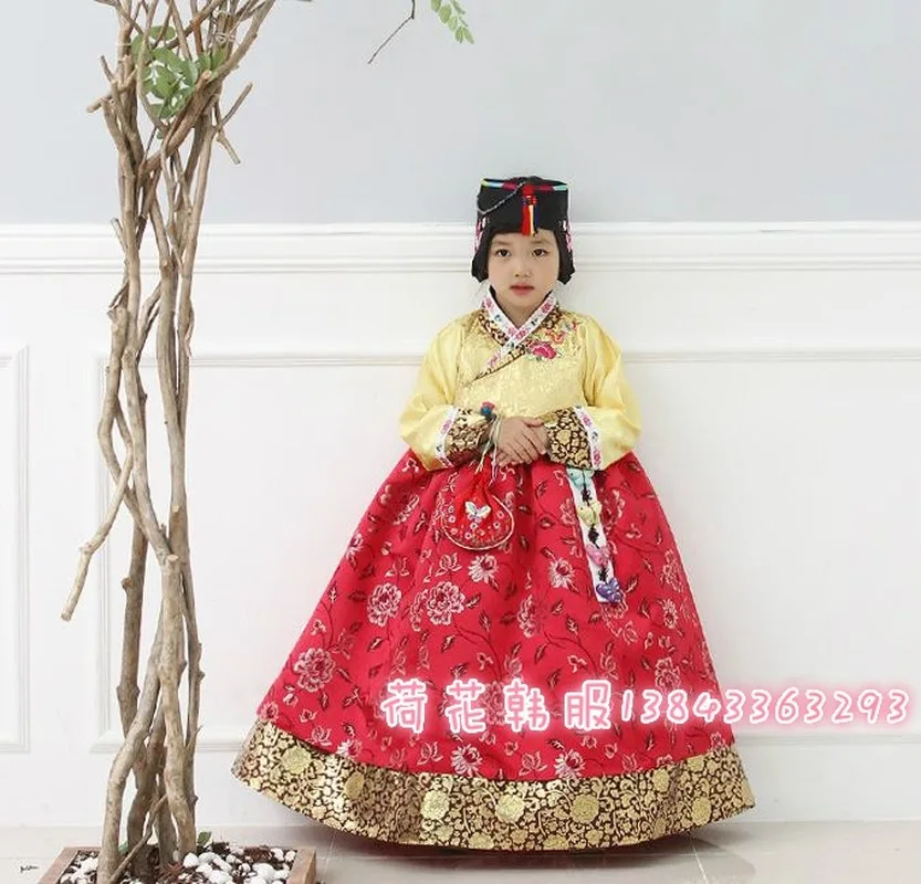 Новое Детское платье Hanbok для девочек традиционное корейское костюмы косплея